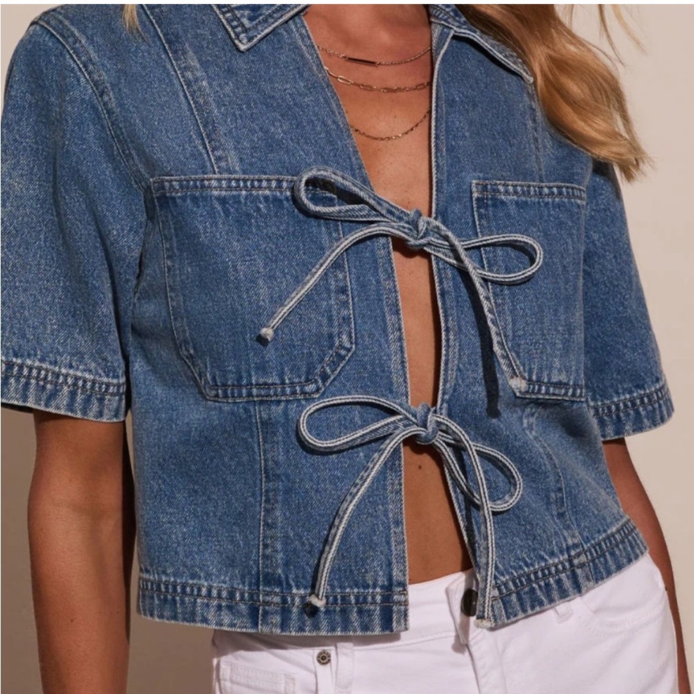 Vici Blue Denim Crop Top